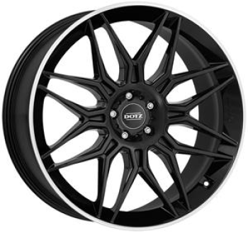 DOTZ LONGBEACH DARK BLACK/POLISHED LIP 10,5X 10.5x22 5/22 ET25 CB66.6