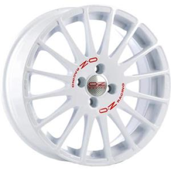 OZ RACING SUPERTURISMO WRC RACE WHITE RED LETTERING  4X108 7x16 7/16 ET25 CB65.1