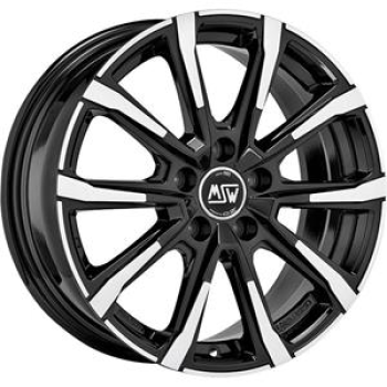 MSW 79 GLOSS BLACK FULL POLISHED 7x17 7/17 ET48 CB56.1