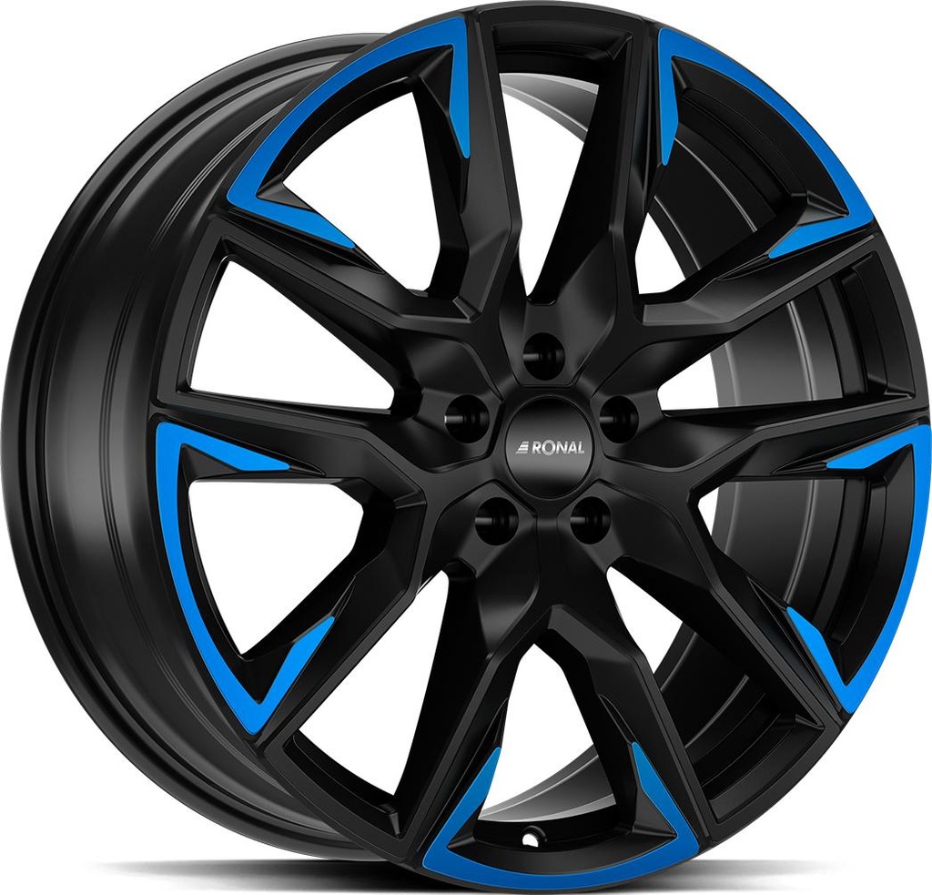RONAL R71 JET BLACK MATT BLUE TINTED MAT 9.5x21 5/112 ET37 CB66.5