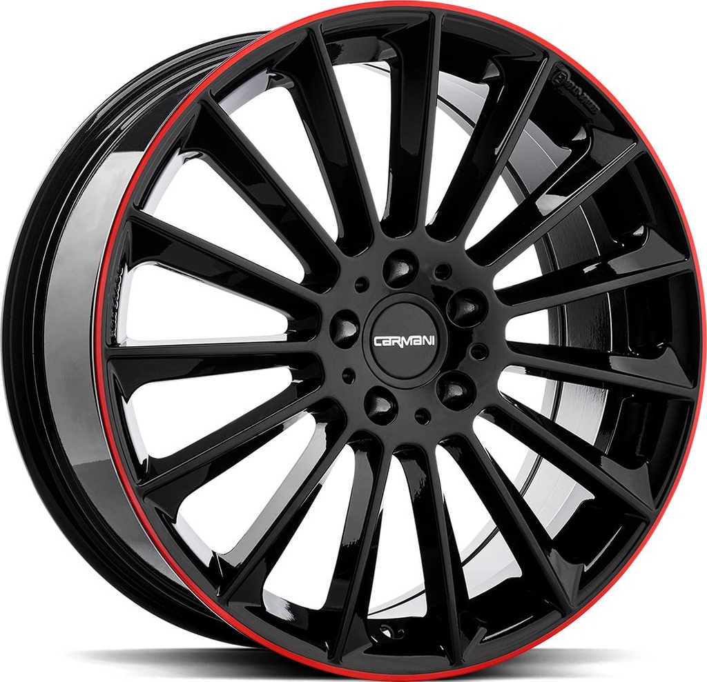 CARMANI FRITZ BLACK RED LIP 8.5x20 5/112 ET23 CB66.6