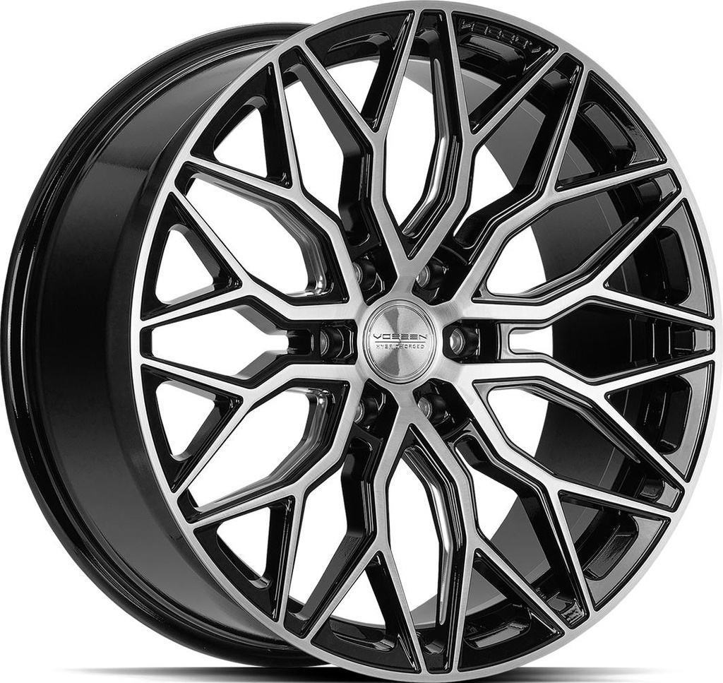 VOSSEN HF6.3 BRUSH GLOSS BLACK 9.5x20 6/135 ET15 CB87.1