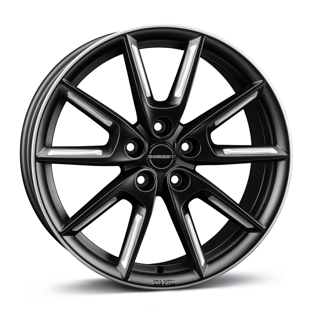 BORBET LX18 BLACK MATT SILV SPOKE RIM 8x18 5/114.3 ET40 CB72.5