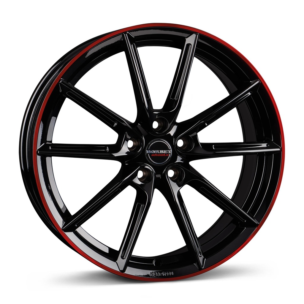 BORBET LX18 BLACK GLOSS RIM RED 8x18 5/114.3 ET48 CB72.5
