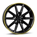 BORBET LX18 BLACK MATT RIM YELLOW 8x18 5/112 ET44 CB57.1